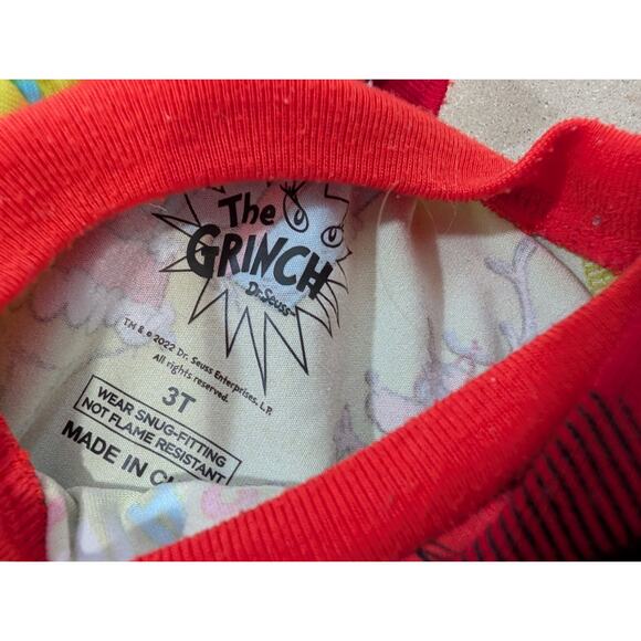 Toddler 2T Long Sleeve Christmas Pajamas-Bundle of 4 Lazy One Bear Cheeks Grinch - Picture 6 of 10